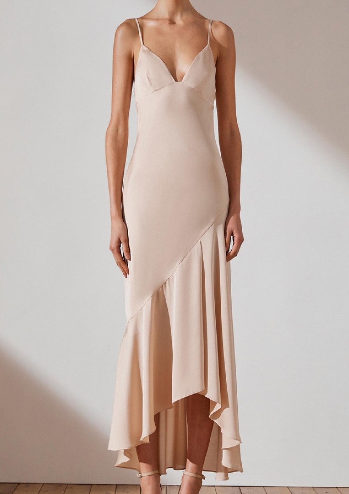 Luxe Bias Asymmetrical Slip Dress