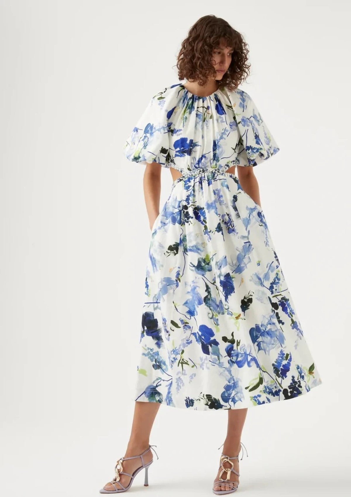 Capucine Puff Sleeve Midi Dress