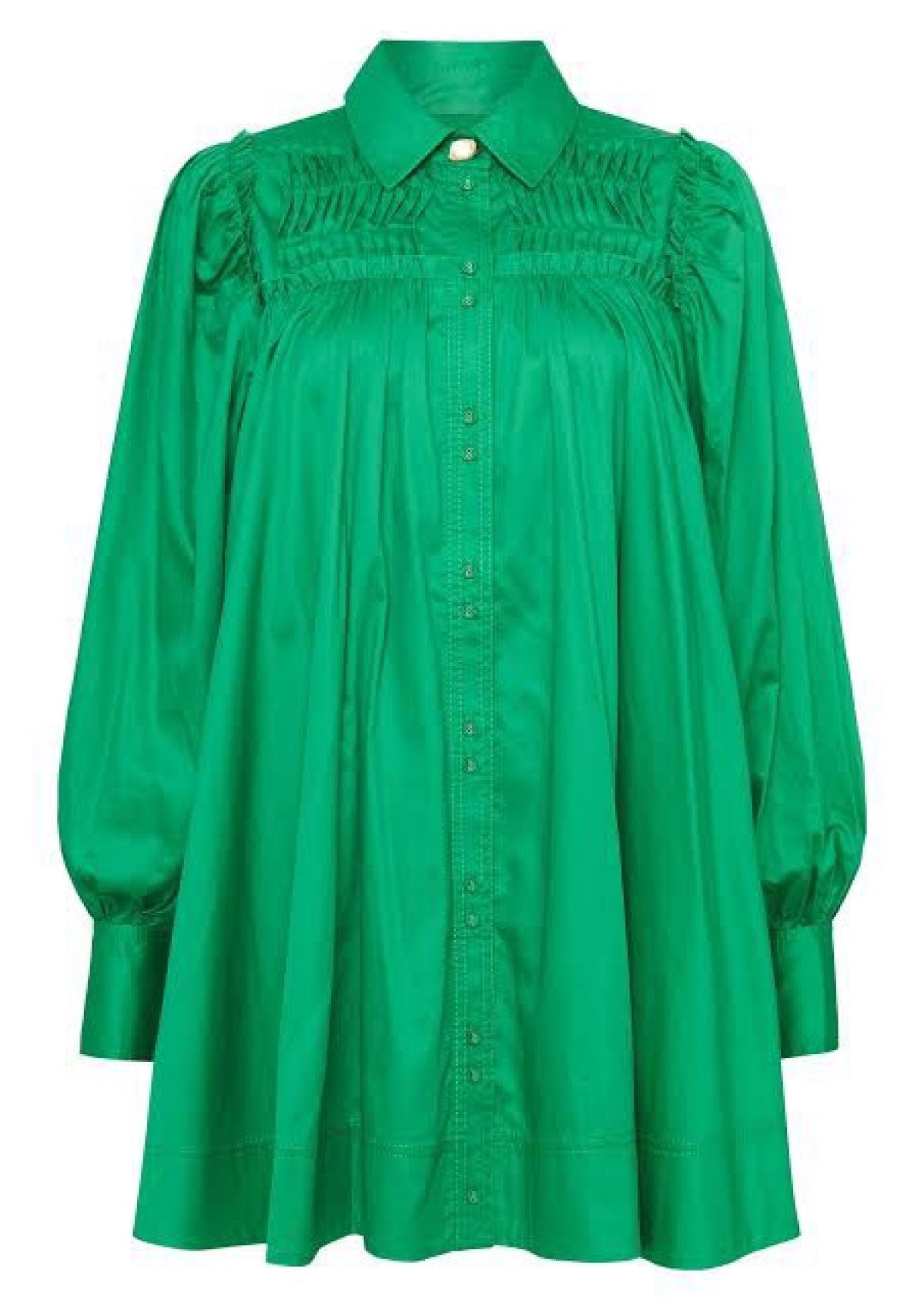 Tidal Tucked Smock Mini Dress
