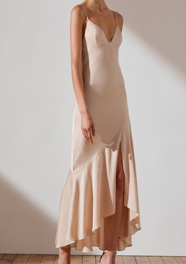 Luxe Bias Asymmetrical Slip Dress