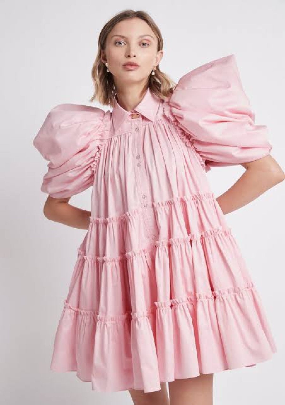 Swift Butterfly Sleeve Smock Dress